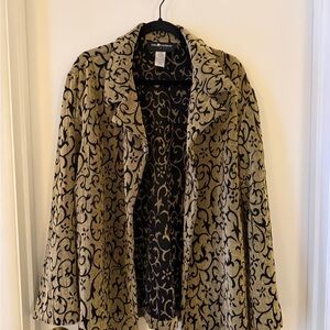 Sag Harbor Vintage Black and Gold Tapestry Blazer Plus size 20